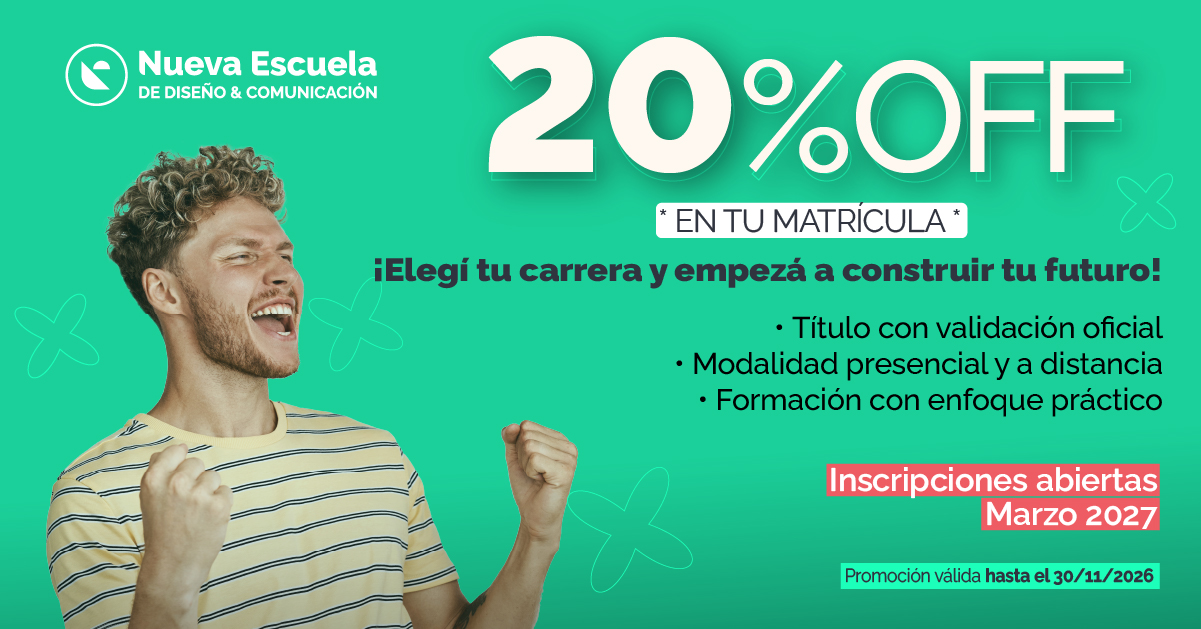 Inscripciones marzo 2027: Nueva Escuela ofrece un 20% de descuento en la matrícula